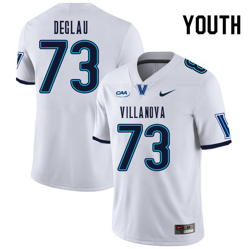 Youth #73 Gilbert Deglau Villanova Wildcats College Football Jerseys Stitched Sale-White